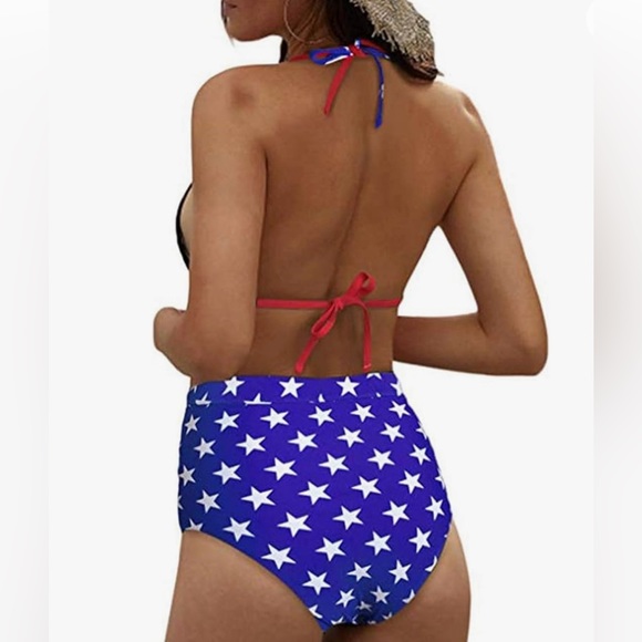 🍎Sexy Retro American Flag 2 pc Swimwear NWT - Picture 2 of 7